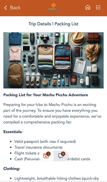 Packing List Details